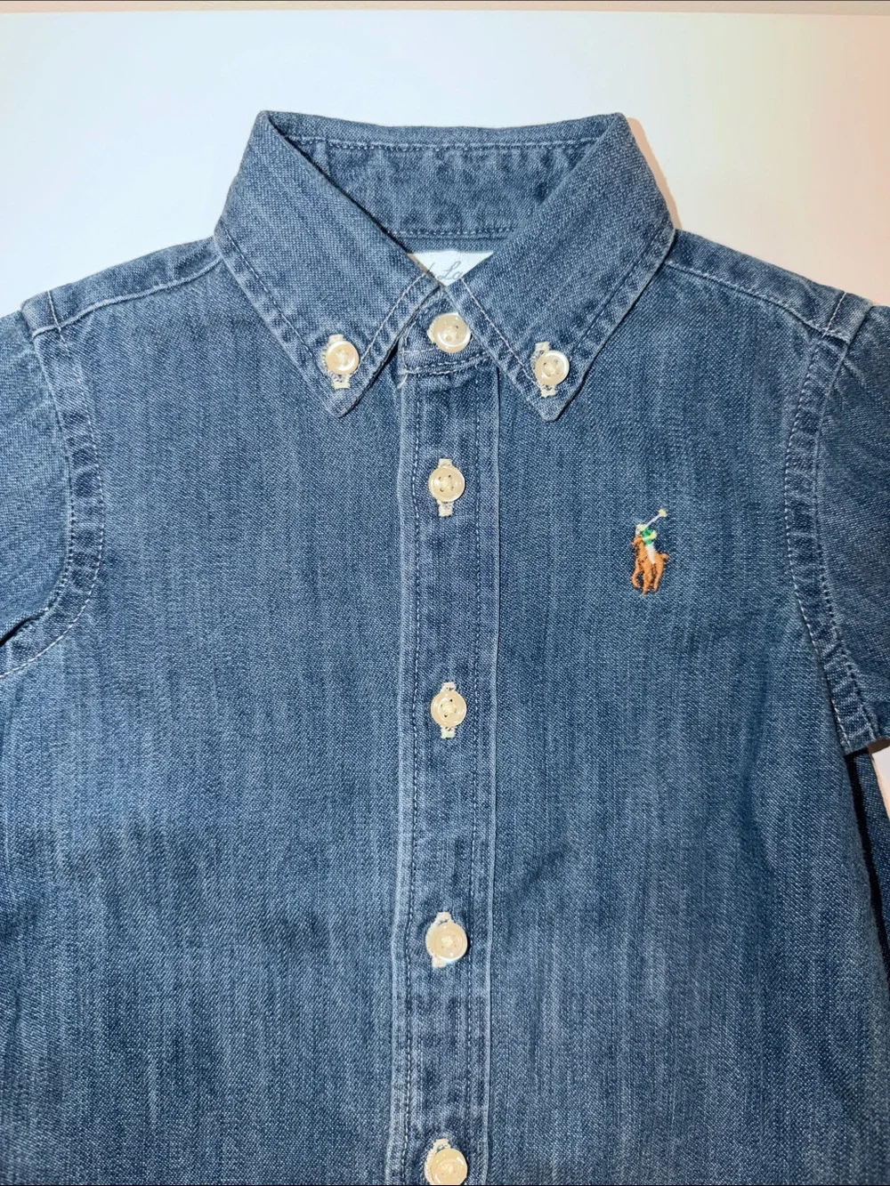 Ralph Lauren Kids Denim Button-Up Jacket in Blue